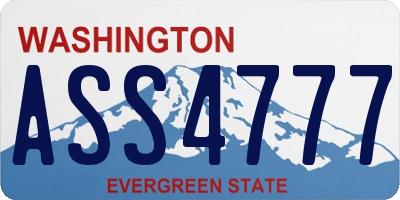 WA license plate ASS4777