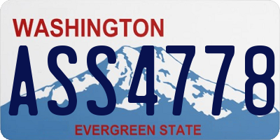 WA license plate ASS4778