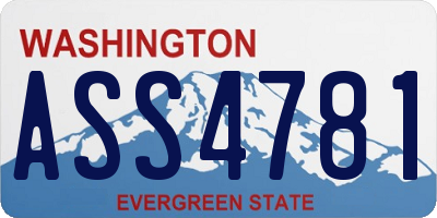 WA license plate ASS4781