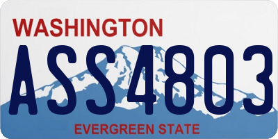 WA license plate ASS4803