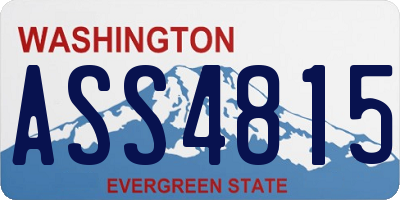 WA license plate ASS4815