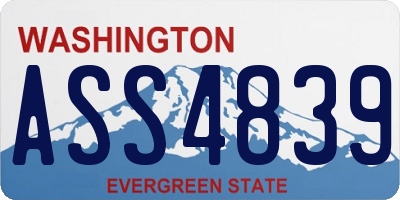 WA license plate ASS4839