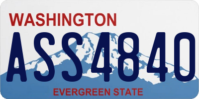 WA license plate ASS4840
