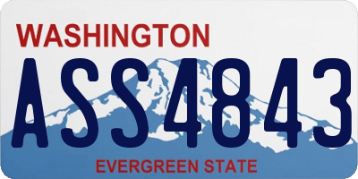 WA license plate ASS4843