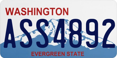 WA license plate ASS4892