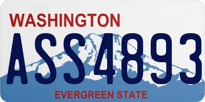 WA license plate ASS4893