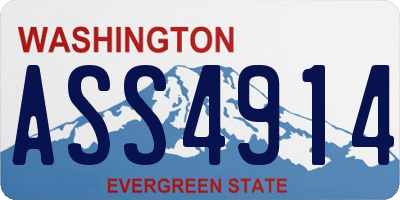 WA license plate ASS4914
