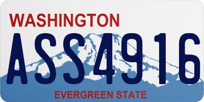 WA license plate ASS4916