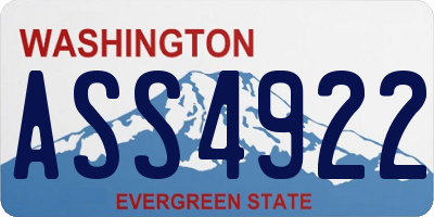 WA license plate ASS4922
