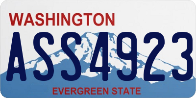 WA license plate ASS4923