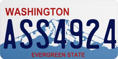 WA license plate ASS4924