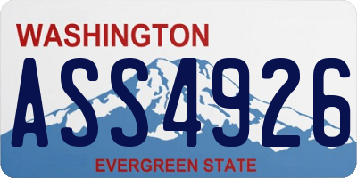 WA license plate ASS4926