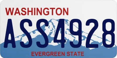 WA license plate ASS4928