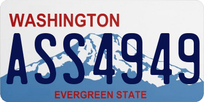 WA license plate ASS4949