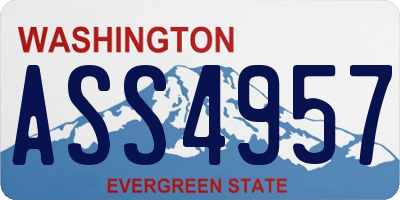 WA license plate ASS4957