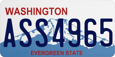 WA license plate ASS4965