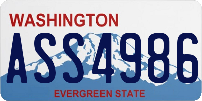 WA license plate ASS4986