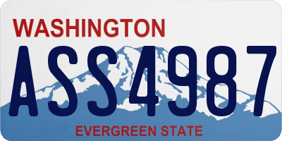 WA license plate ASS4987