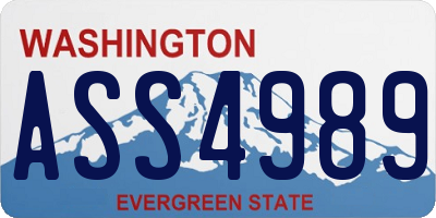 WA license plate ASS4989