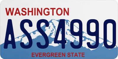 WA license plate ASS4990