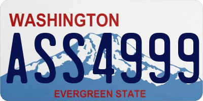 WA license plate ASS4999