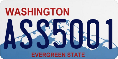 WA license plate ASS5001