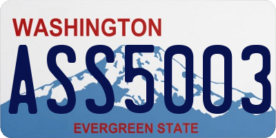 WA license plate ASS5003