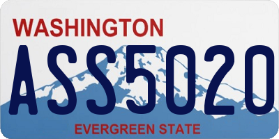 WA license plate ASS5020