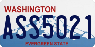 WA license plate ASS5021