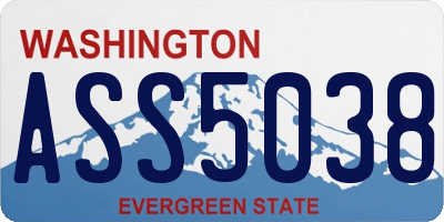 WA license plate ASS5038