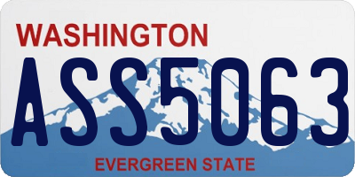 WA license plate ASS5063