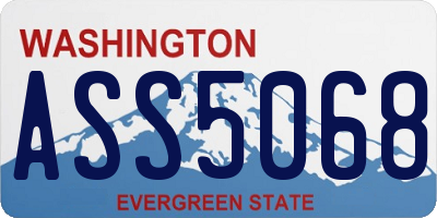 WA license plate ASS5068