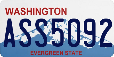WA license plate ASS5092