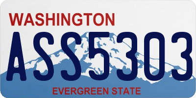 WA license plate ASS5303