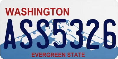 WA license plate ASS5326