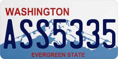 WA license plate ASS5335