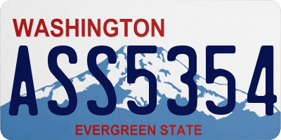 WA license plate ASS5354