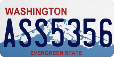 WA license plate ASS5356
