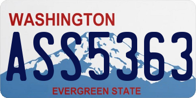 WA license plate ASS5363