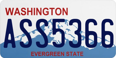 WA license plate ASS5366