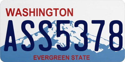 WA license plate ASS5378
