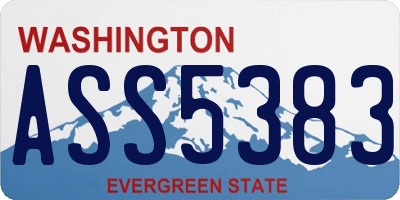 WA license plate ASS5383