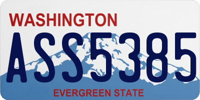 WA license plate ASS5385