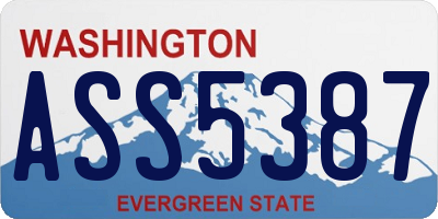 WA license plate ASS5387