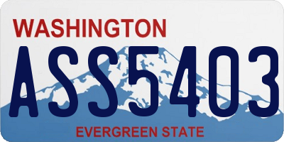 WA license plate ASS5403