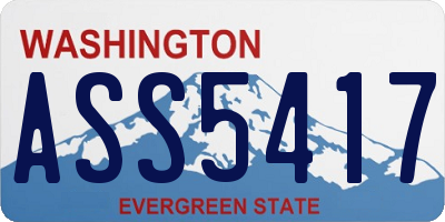 WA license plate ASS5417