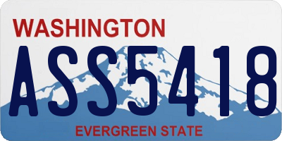 WA license plate ASS5418
