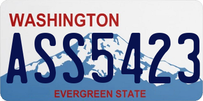 WA license plate ASS5423