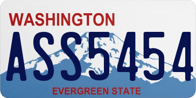 WA license plate ASS5454