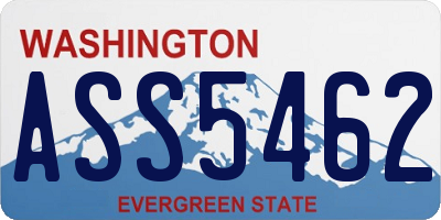WA license plate ASS5462